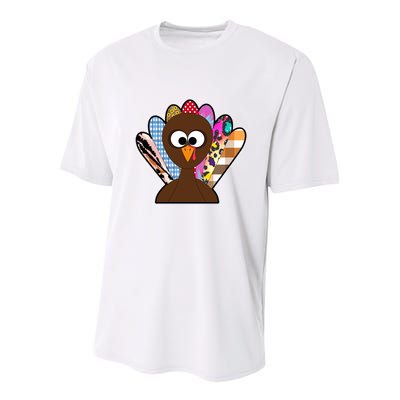 Turkey Colorful Abstract Thanksgiving Youth Performance Sprint T-Shirt