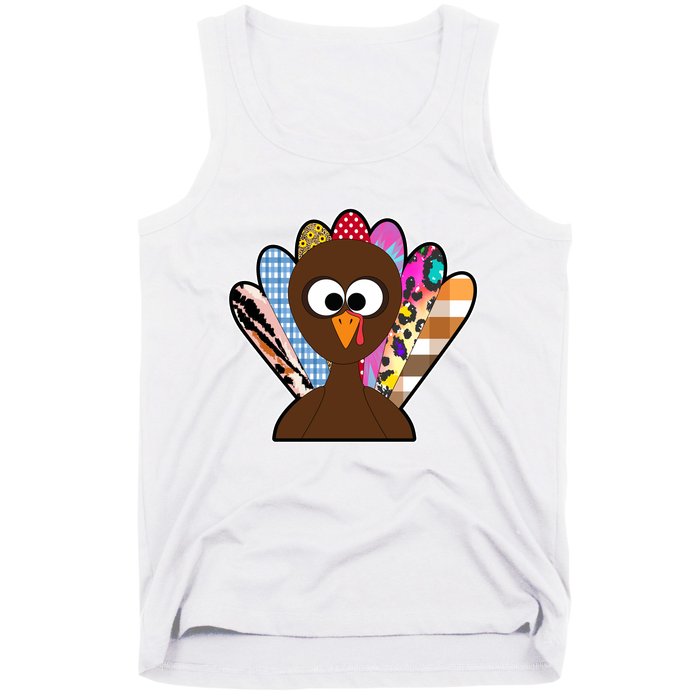 Turkey Colorful Abstract Thanksgiving Tank Top