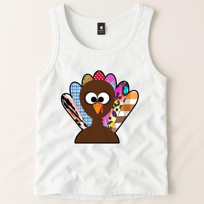 Turkey Colorful Abstract Thanksgiving Tank Top