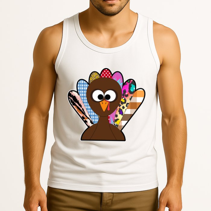 Turkey Colorful Abstract Thanksgiving Tank Top