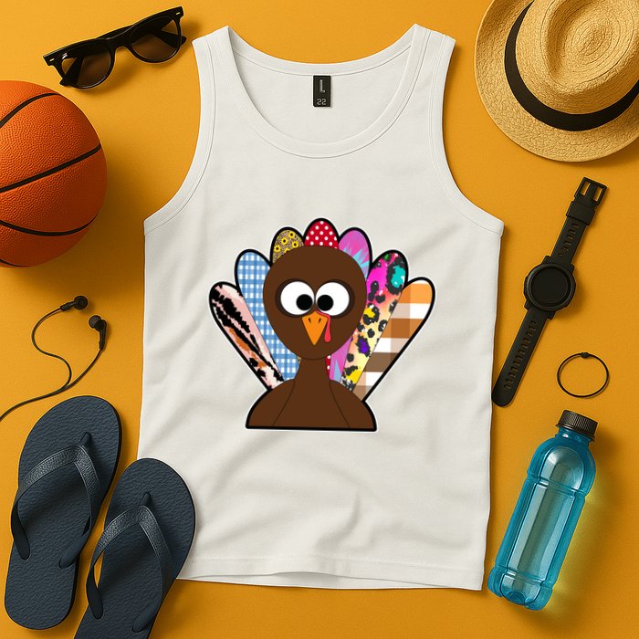 Turkey Colorful Abstract Thanksgiving Tank Top