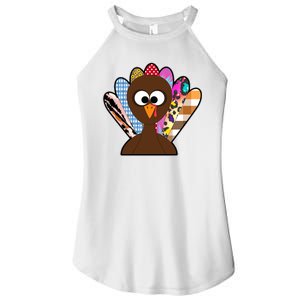 Turkey Colorful Abstract Thanksgiving Women's Perfect Tri Rocker Tank