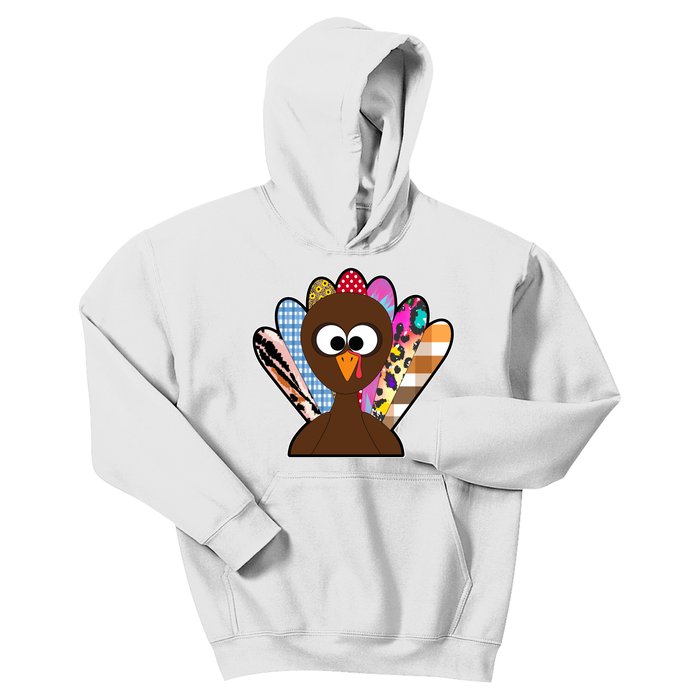 Turkey Colorful Abstract Thanksgiving Kids Hoodie