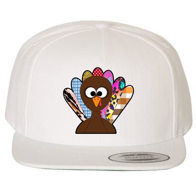 Turkey Colorful Abstract Thanksgiving Wool Snapback Cap
