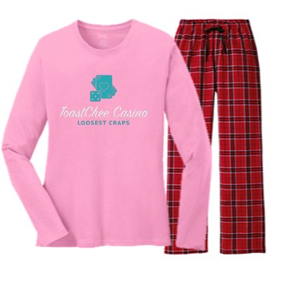 ToastChee Casino Apparel Women's Long Sleeve Flannel Pajama Set 