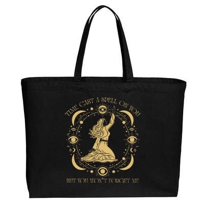 Time Cast A Spell On You Graphic But You WonT Forget Me Cotton Canvas Jumbo Tote