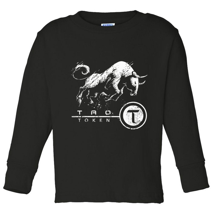 Tao Coin Bittensor Token In A Blockchain Crypto Bullrun Toddler Long Sleeve Shirt