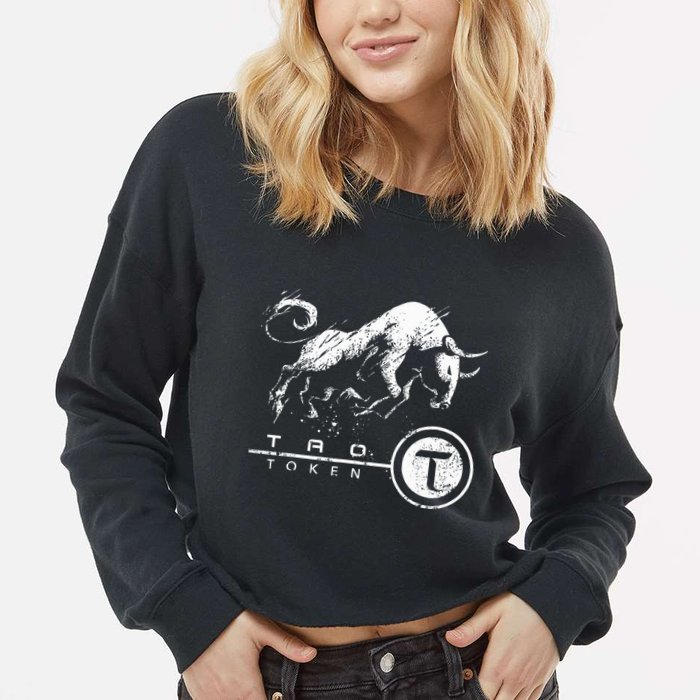 Tao Coin Bittensor Token In A Blockchain Crypto Bullrun Cropped Pullover Crew