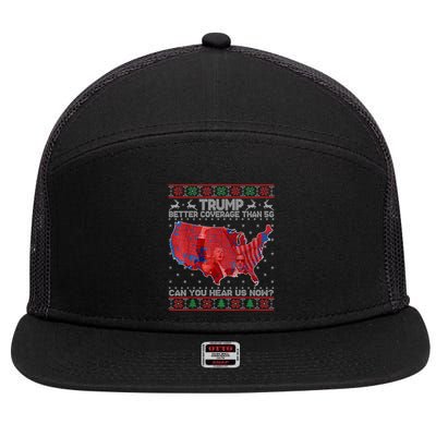 Trump Christmas Better Coverage Than 5g Can You Hear Us Now 7 Panel Mesh Trucker Snapback Hat