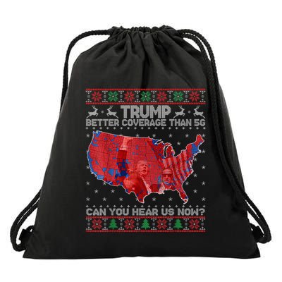 Trump Christmas Better Coverage Than 5g Can You Hear Us Now Drawstring Bag