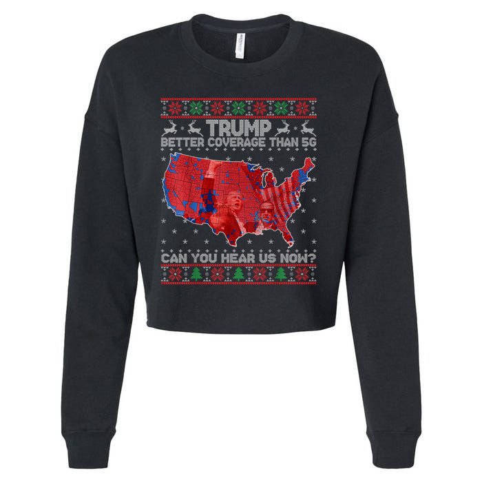 Trump Christmas Better Coverage Than 5g Can You Hear Us Now Cropped Pullover Crew