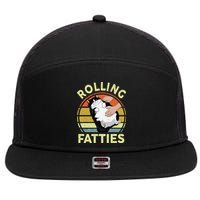Tuxedo Cat Breed Rolling Fatties Funny Mom Dad Kitten Retro 7 Panel Mesh Trucker Snapback Hat