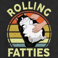 Tuxedo Cat Breed Rolling Fatties Funny Mom Dad Kitten Retro 7 Panel Mesh Trucker Snapback Hat