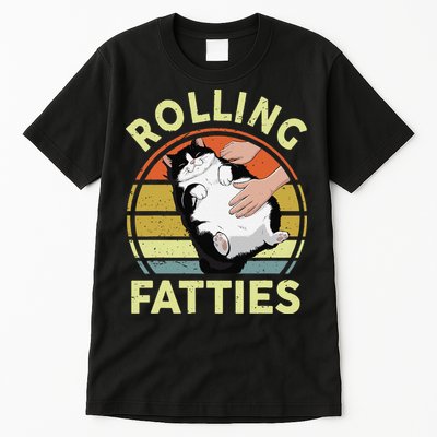 Tuxedo Cat Breed Rolling Fatties Funny Mom Dad Kitten Retro Tall T-Shirt