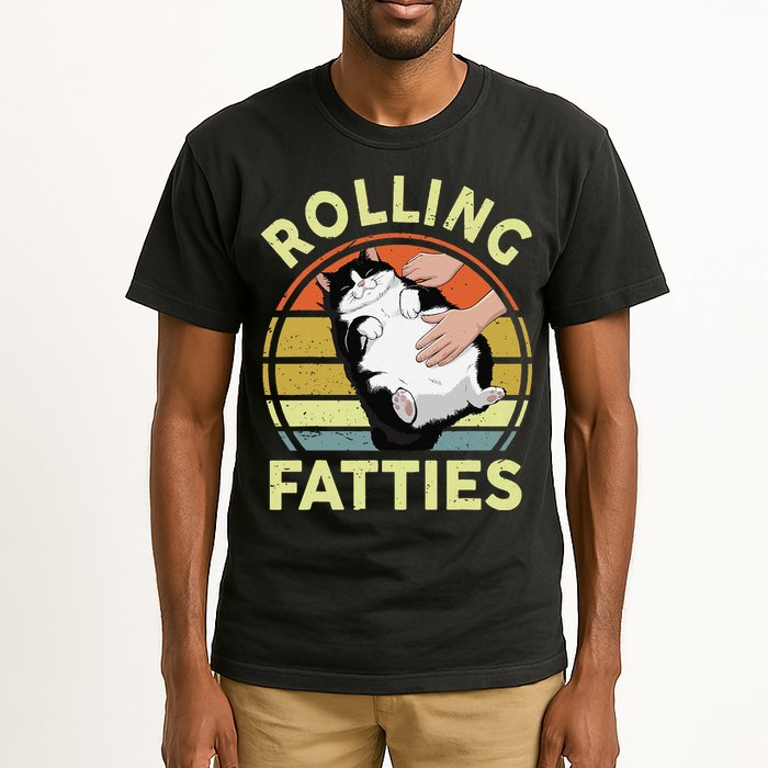 Tuxedo Cat Breed Rolling Fatties Funny Mom Dad Kitten Retro Tall T-Shirt