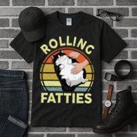 Tuxedo Cat Breed Rolling Fatties Funny Mom Dad Kitten Retro Tall T-Shirt