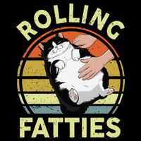 Tuxedo Cat Breed Rolling Fatties Funny Mom Dad Kitten Retro Tall T-Shirt