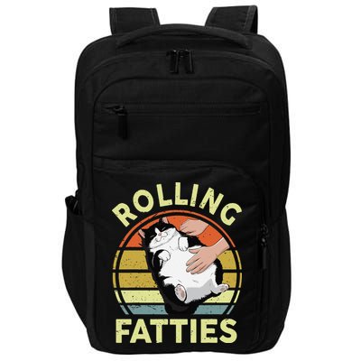 Tuxedo Cat Breed Rolling Fatties Funny Mom Dad Kitten Retro Impact Tech Backpack