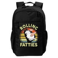Tuxedo Cat Breed Rolling Fatties Funny Mom Dad Kitten Retro Backpack