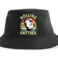 Tuxedo Cat Breed Rolling Fatties Funny Mom Dad Kitten Retro Sustainable Bucket Hat