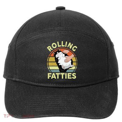 Tuxedo Cat Breed Rolling Fatties Funny Mom Dad Kitten Retro 7-Panel Snapback Hat
