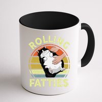 Tuxedo Cat Breed Rolling Fatties Funny Mom Dad Kitten Retro Mug