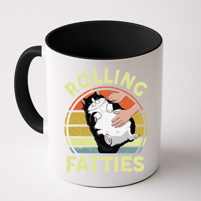 Tuxedo Cat Breed Rolling Fatties Funny Mom Dad Kitten Retro Mug