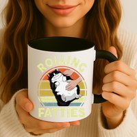 Tuxedo Cat Breed Rolling Fatties Funny Mom Dad Kitten Retro Mug