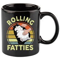Tuxedo Cat Breed Rolling Fatties Funny Mom Dad Kitten Retro 11oz C Handle Ceramic Mug