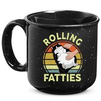 Tuxedo Cat Breed Rolling Fatties Funny Mom Dad Kitten Retro 15oz Campfire Ceramic Mug