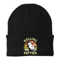 Tuxedo Cat Breed Rolling Fatties Funny Mom Dad Kitten Retro Beanie