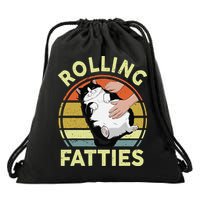 Tuxedo Cat Breed Rolling Fatties Funny Mom Dad Kitten Retro Drawstring Bag