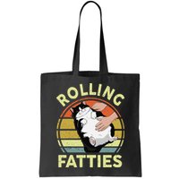 Tuxedo Cat Breed Rolling Fatties Funny Mom Dad Kitten Retro Bag