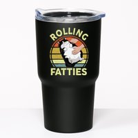 Tuxedo Cat Breed Rolling Fatties Funny Mom Dad Kitten Retro Tumbler