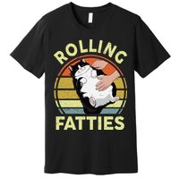 Tuxedo Cat Breed Rolling Fatties Funny Mom Dad Kitten Retro Premium T-Shirt