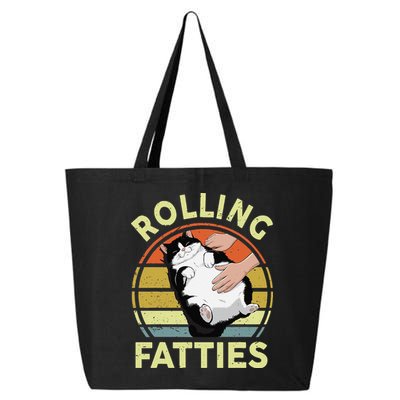 Tuxedo Cat Breed Rolling Fatties Funny Mom Dad Kitten Retro 25L Jumbo Tote