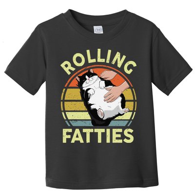 Tuxedo Cat Breed Rolling Fatties Funny Mom Dad Kitten Retro Toddler T-Shirt