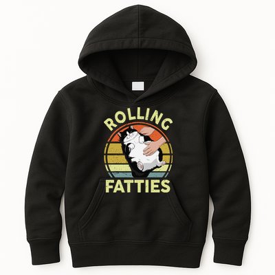 Tuxedo Cat Breed Rolling Fatties Funny Mom Dad Kitten Retro Kids Hoodie