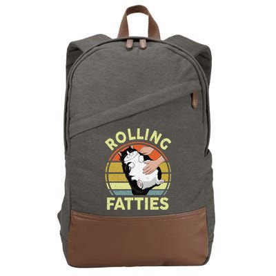 Tuxedo Cat Breed Rolling Fatties Funny Mom Dad Kitten Retro Cotton Canvas Backpack