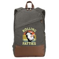 Tuxedo Cat Breed Rolling Fatties Funny Mom Dad Kitten Retro Cotton Canvas Backpack