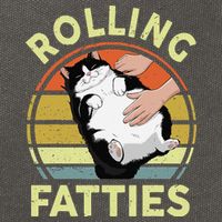 Tuxedo Cat Breed Rolling Fatties Funny Mom Dad Kitten Retro Cotton Canvas Backpack