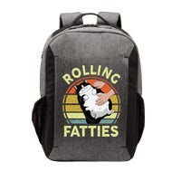 Tuxedo Cat Breed Rolling Fatties Funny Mom Dad Kitten Retro Vector Backpack