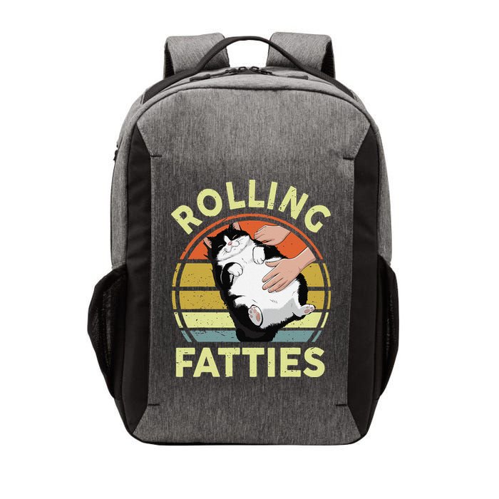 Tuxedo Cat Breed Rolling Fatties Funny Mom Dad Kitten Retro Vector Backpack