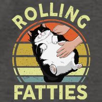Tuxedo Cat Breed Rolling Fatties Funny Mom Dad Kitten Retro Vector Backpack