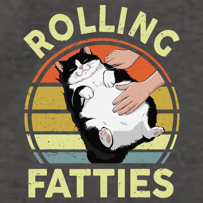 Tuxedo Cat Breed Rolling Fatties Funny Mom Dad Kitten Retro Vector Backpack