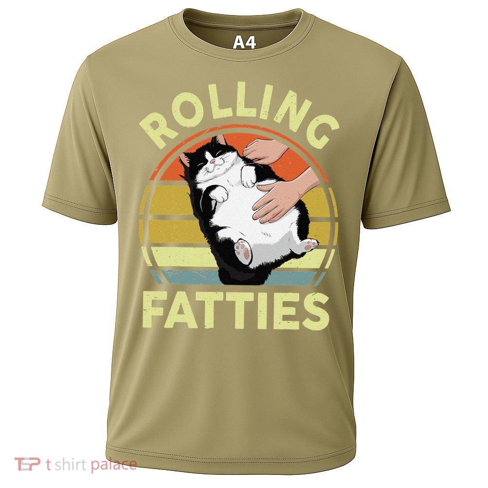 Tuxedo Cat Breed Rolling Fatties Funny Mom Dad Kitten Retro Cooling Performance Crew T-Shirt