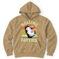 Tuxedo Cat Breed Rolling Fatties Funny Mom Dad Kitten Retro Hoodie