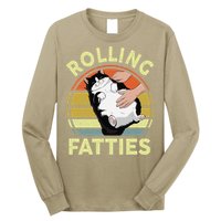 Tuxedo Cat Breed Rolling Fatties Funny Mom Dad Kitten Retro Long Sleeve Shirt