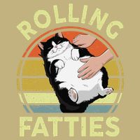 Tuxedo Cat Breed Rolling Fatties Funny Mom Dad Kitten Retro T-Shirt
