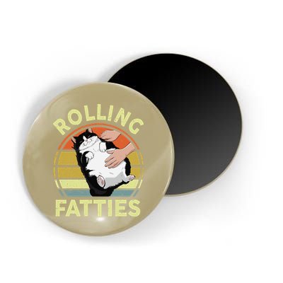 Tuxedo Cat Breed Rolling Fatties Funny Mom Dad Kitten Retro Magnet